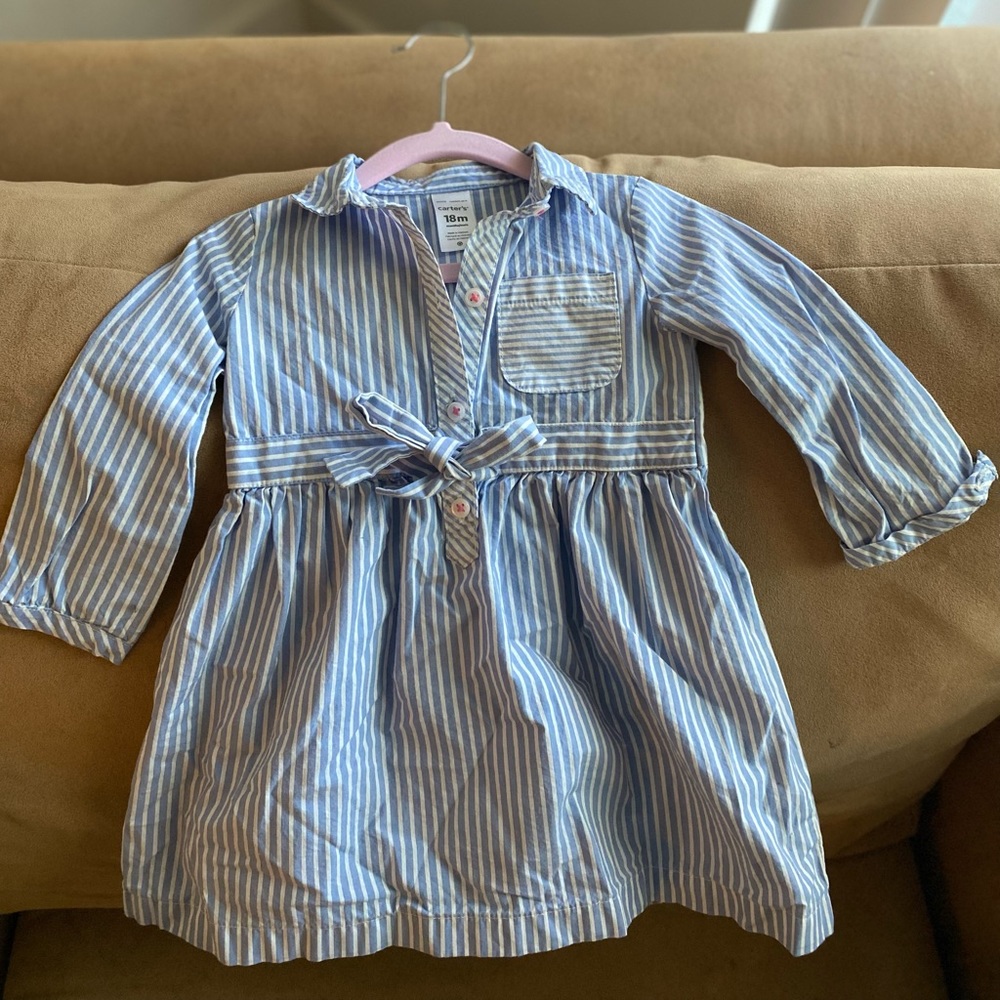 Carter stripped pinned dress for Baby girl